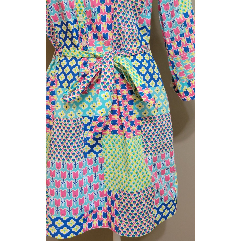 Talbots Island Patchwork Belted Shirt Dress - Picture 7 of 7